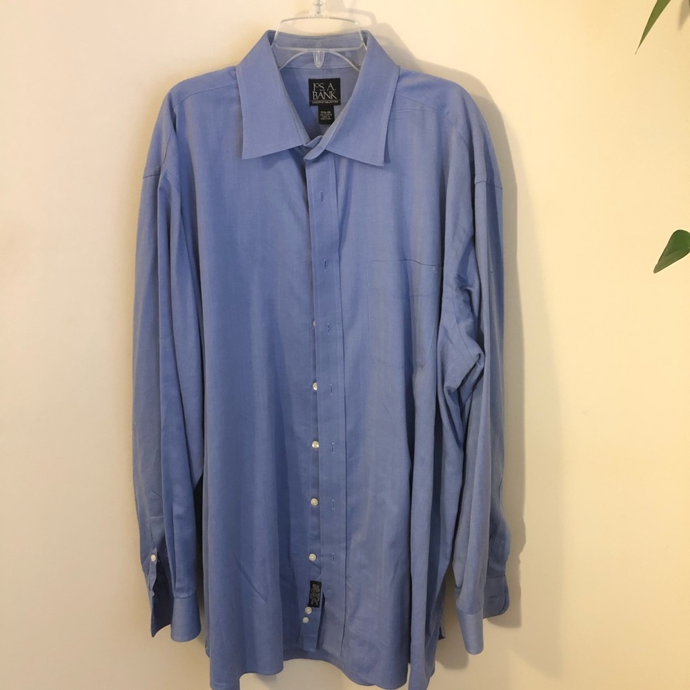 Jos. A. Bank Dress Shirt Blue Size 17.5 35